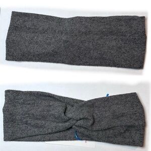 headband twist up cycle tee hand made grey fuzzy